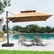 preview thumbnail 76 of 85, 11 x 11 FT Outdoor Square Patio Cantilever Offset Umbrella with Crank and 360 Degrees Rotation