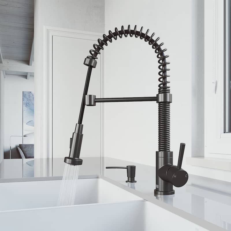 VIGO Edison 19" H Single Handle Pull-Down Sprayer Kitchen Faucet