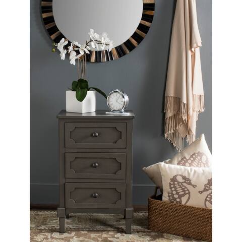 SAFAVIEH Rosaleen Grey 3-Drawer Storage Side Chest - 16.9" x 13.4" x 26.8"