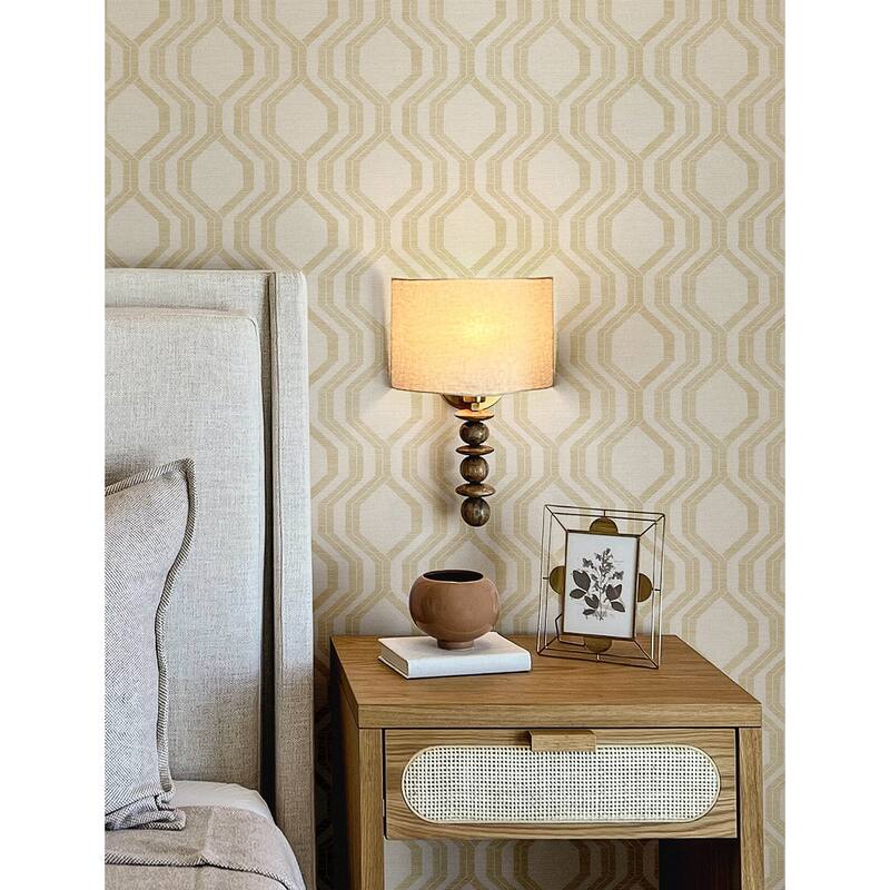 A-Street Prints Burton Gold Modern Ogee Wallpaper