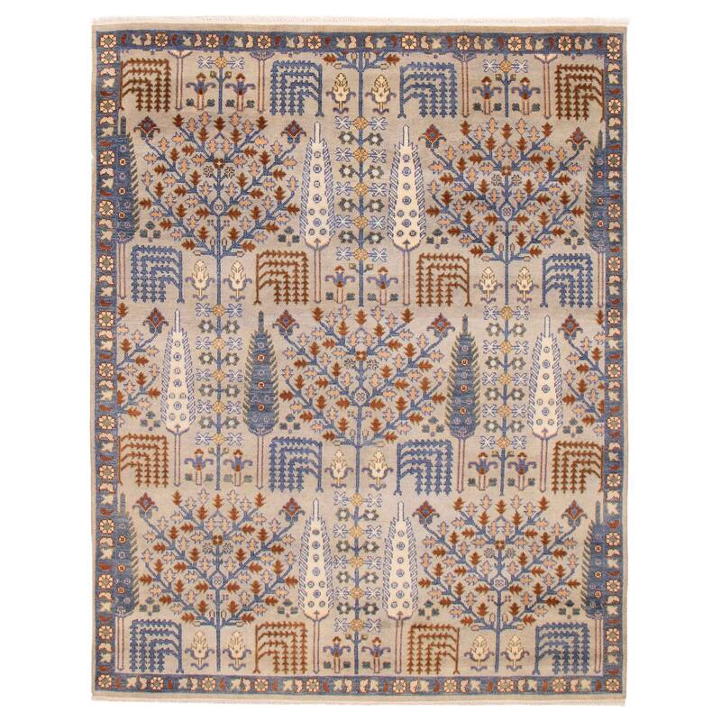 ECARPETGALLERY Hand-knotted Jules Serapi Light Grey Wool Rug - 7'11 x 10'1 - Light Grey - 7'11 x 10'1