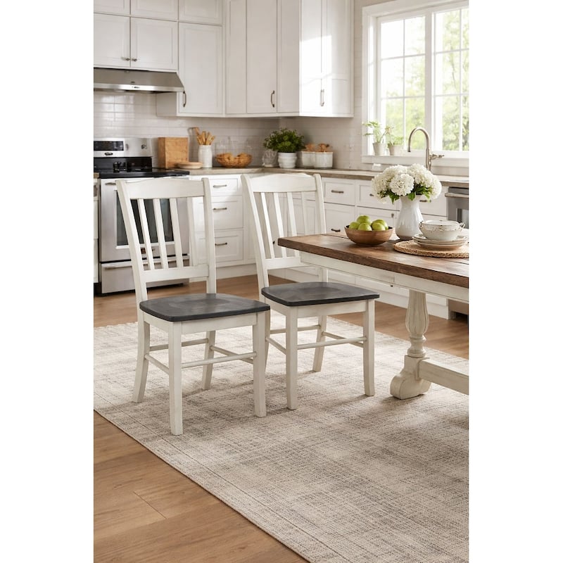 Shaker Side Dining Chairs (Set of 2) - European Black Ash/Antique White