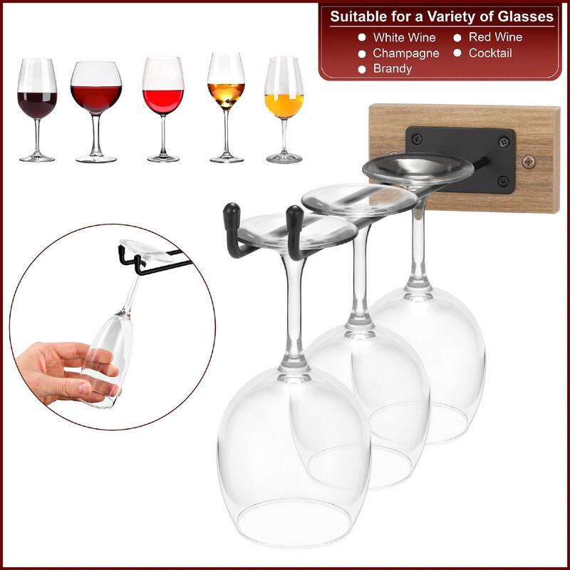 Wall Mounted Wine Rack - 8.25"D x 2.5"W x 12"H