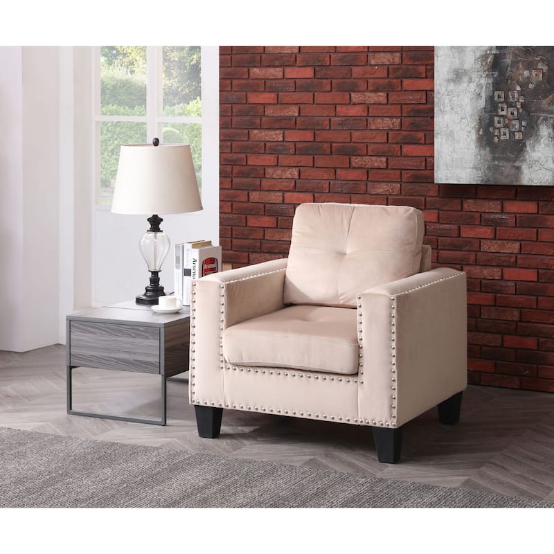 Nailer Velvet Living Room Chair
