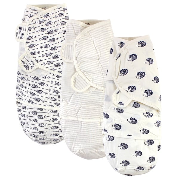 slide 1 of 1, Touched by Nature Baby Boy Organic Cotton Swaddle Wraps, Hedgehog, 0-3 Months - Hedgehog - 0-3 Months 0-3 Months - Hedgehog