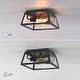 preview thumbnail 5 of 21, 2-Light Black Outdoor Farmhouse Flush Mount Ceiling Light