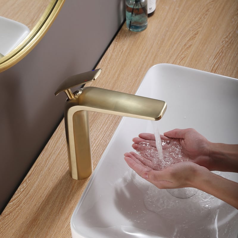 Single Handle Bathroom Vessel Sink Faucet One Hole Bathroom Vessel Faucets Modern Tall High Basin Vanity Mixer Taps