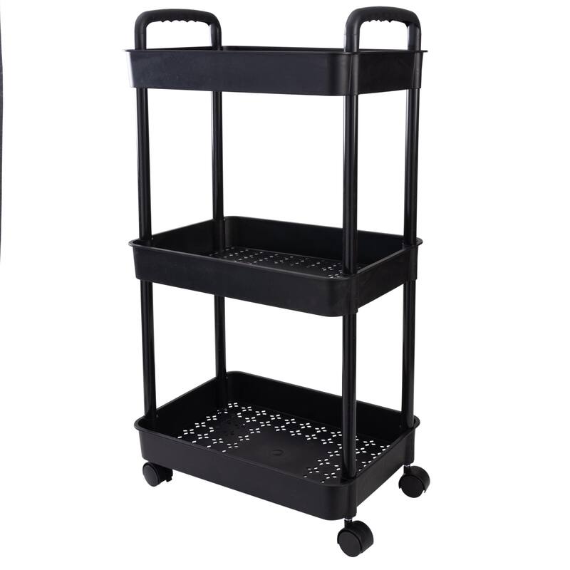 Organize it All 3 Tier Rolling Cart - Black