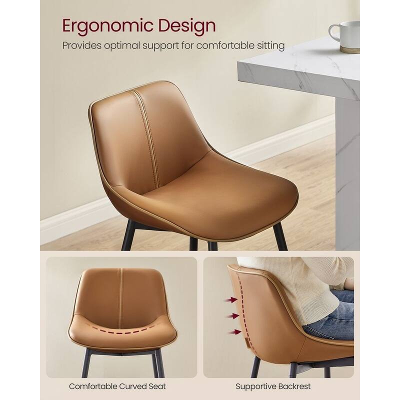 Contemporary Set of 2 Bar Stools - Stylish Seating Solution for Home