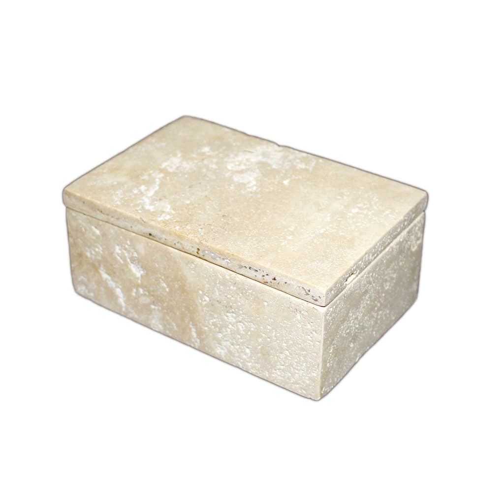 Travertine Rect. Box Sm. 6"x4"x2.5"