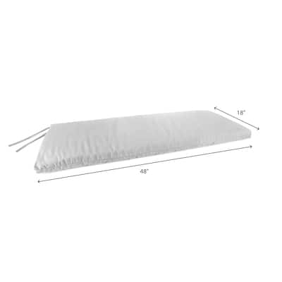 48" x 18" Outdoor Bench Cushion with Ties - 18'' L x 48'' W x 3.5'' H