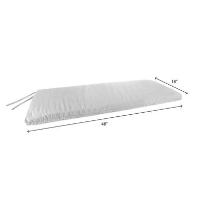 Sunbrella 48" x 18" Beige Solid Rectangular Outdoor Bench Cushion - 18'' L x 48'' W x 3.5'' H