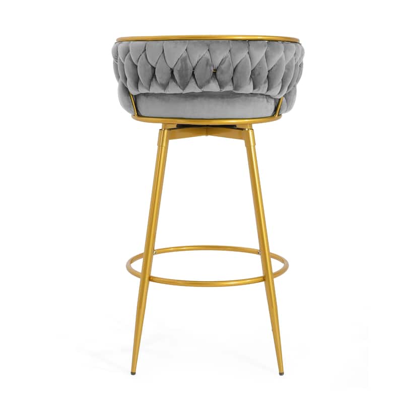 Christopher Knight Home - Lila Modern Gold Finish Swivel Counter Height Bar Stools (Set of 2 )