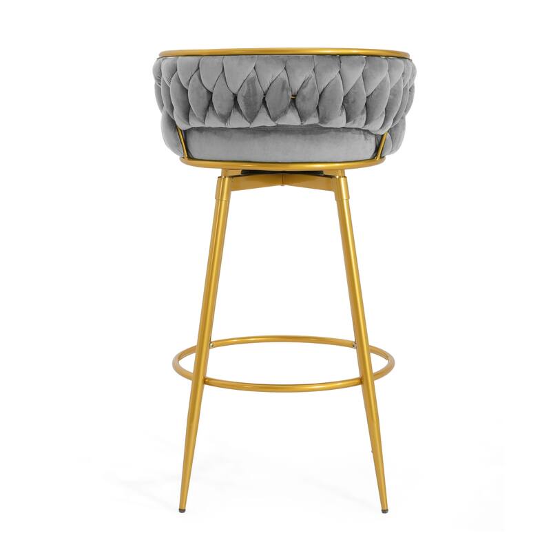 Upholstered Swivel Counter Height Bar Stools Dining Chairs Set of 2