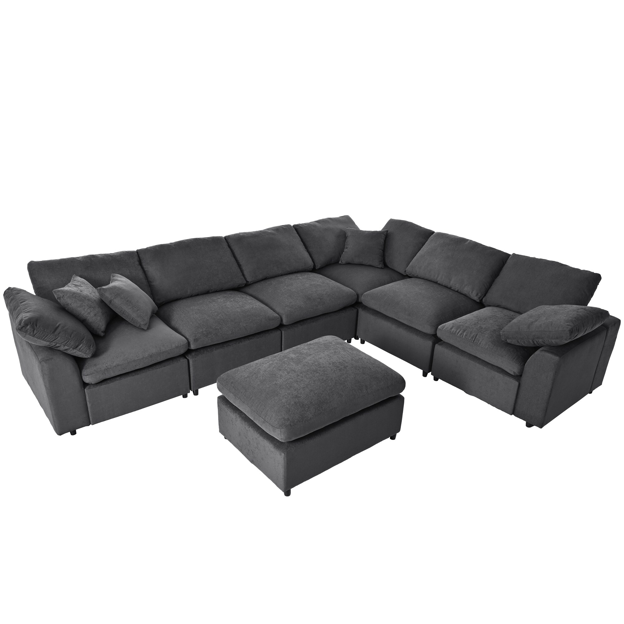 Oversized L shaped Sectional Sofa with Ottoman and Pillows Grey Corner Modular Couch with Removable Cushions and Sofa Covers Bed Bath Beyond 39553315