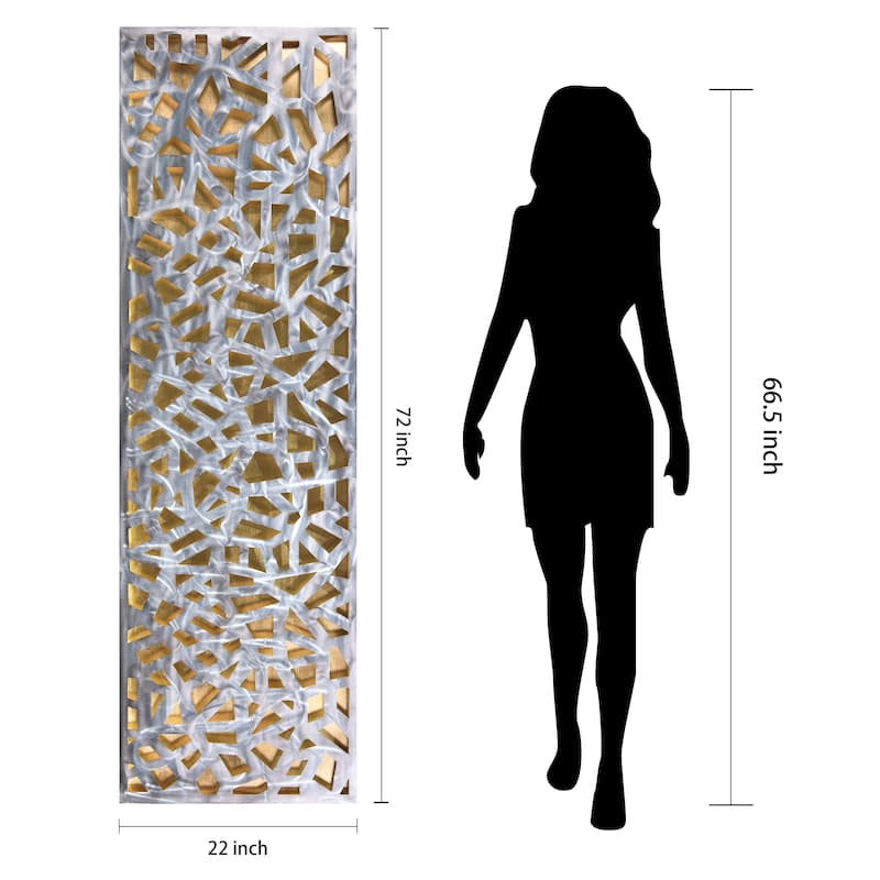 Polished Steel Wall Sculpture Abstract Wall Art with Gold/Silver Leaf