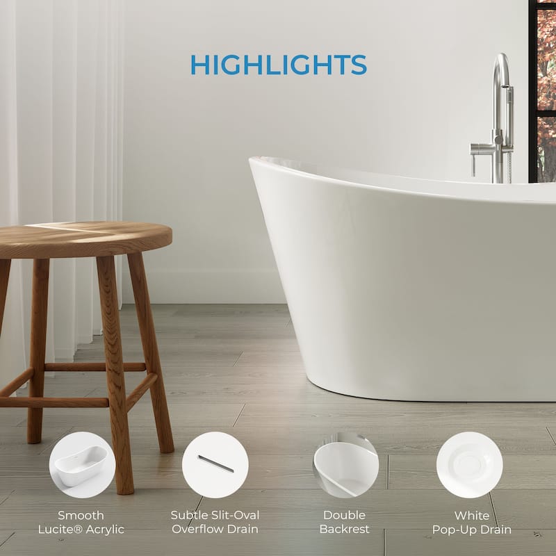 OVE Herschel 60-inch Free-Standing Bathtub in Matte Black