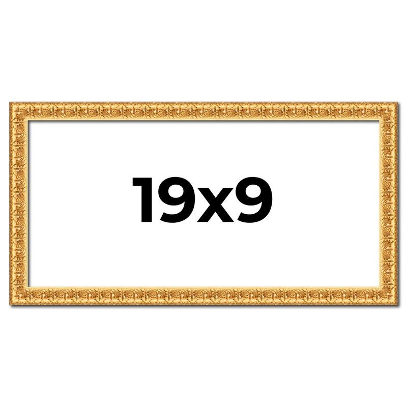 19x9 Frame Gold Real Wood Picture Frame Width 1 inches | Interior