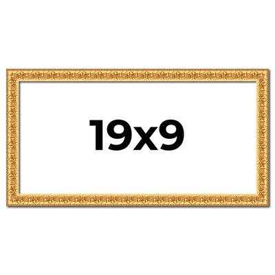 19x9 Frame Gold Real Wood Picture Frame Width 1 inches | Interior