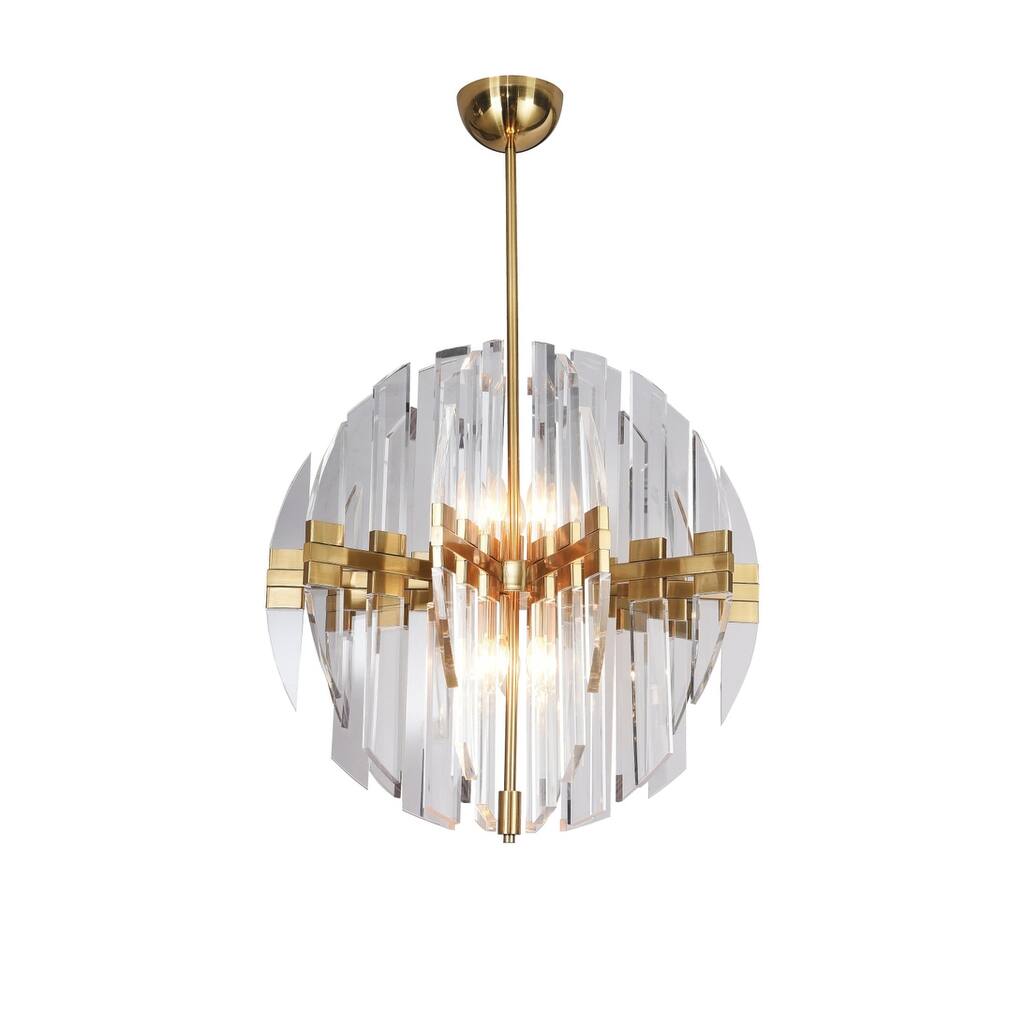 Copper Metal Ceiling Fixture With Acrylic Arms