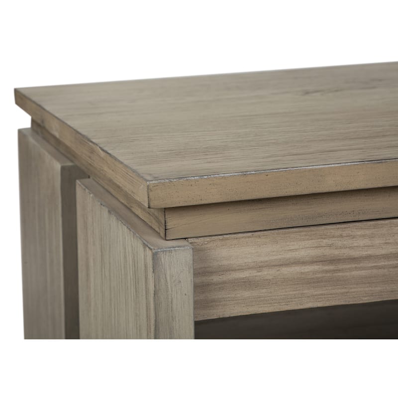 Magnussen Home Conrad Stone Harbor Grey Rectangular Lift Top Storage Cocktail Table with Casters - 50''W x 28''D x 17''H