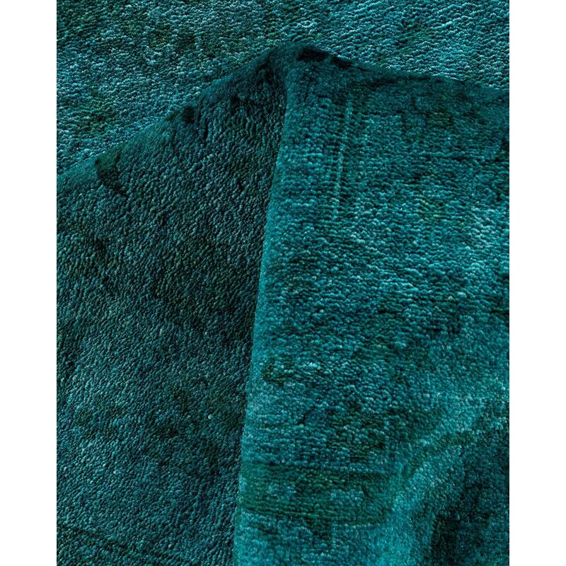 Overdyed, One-of-a-Kind Hand-Knotted Area Rug - Blue - 6' 1" x 9' 1"