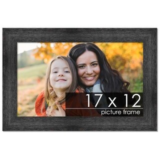 17x12 Distressed/Aged Black Wood Picture Frame - UV Acrylic, Foam Board ...