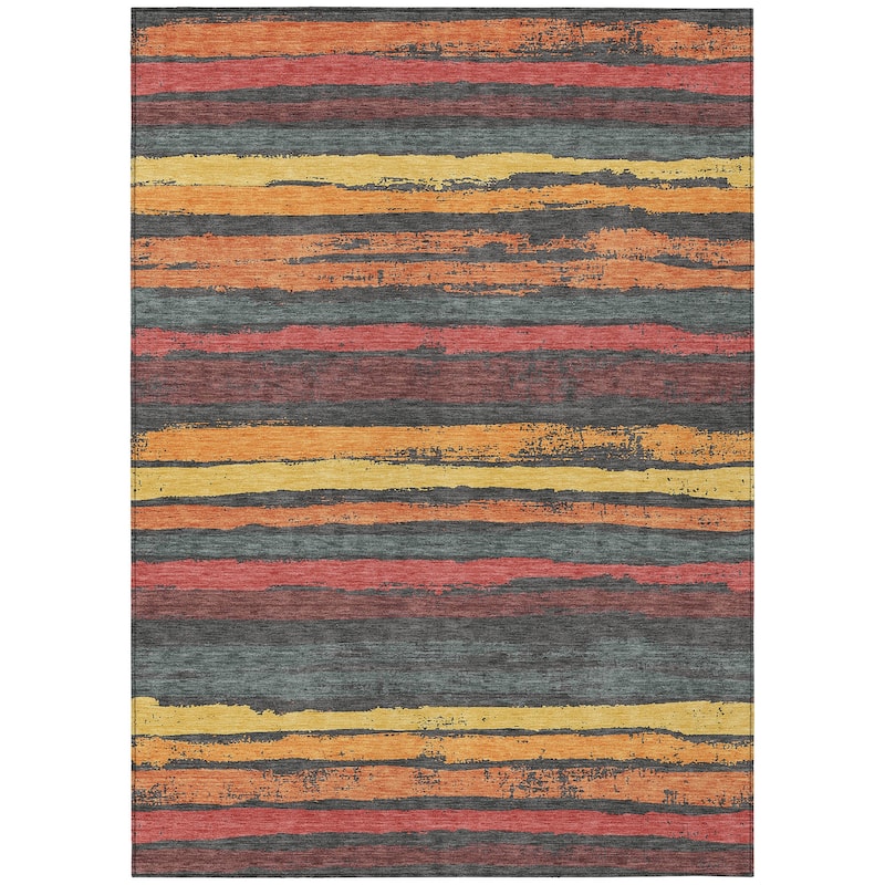 Machine Washable Indoor/ Outdoor Chantille Stripe Rug