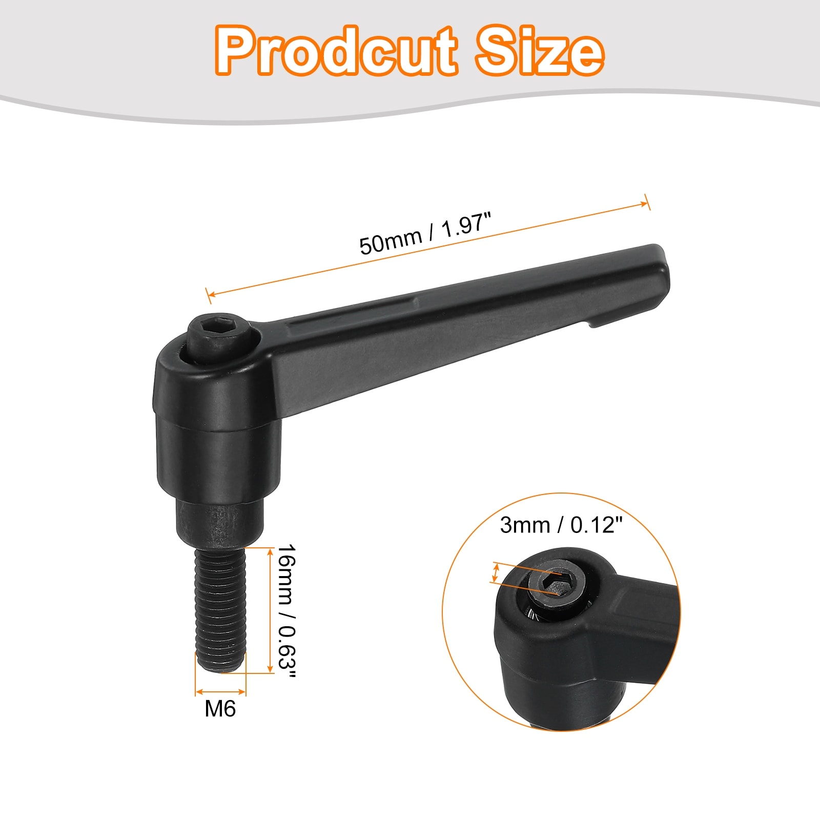 Adjustable Knobs Handle, Male Thread Push Button Ratchet Quick Release Locking Rotating Bolt for Machinery