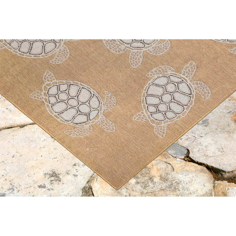 Liora Manne Carmel Collection Sea Turtles Indoor/ Outdoor Area Rug