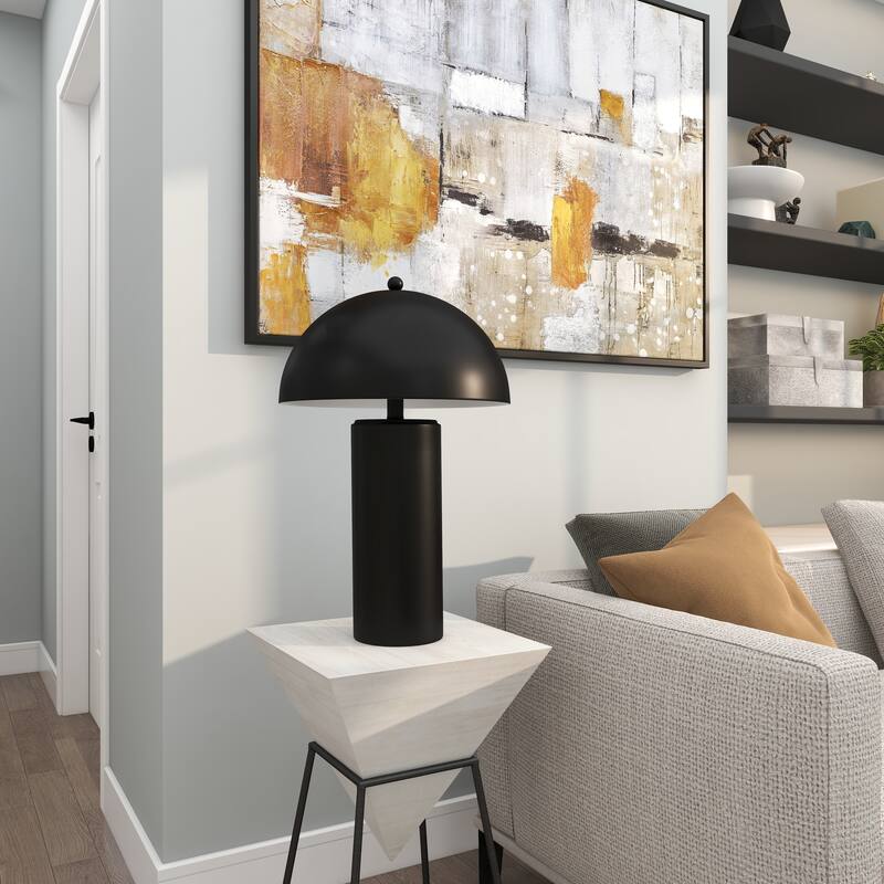 Gold or Black Metal Room Accent Lamp with Dome Shade