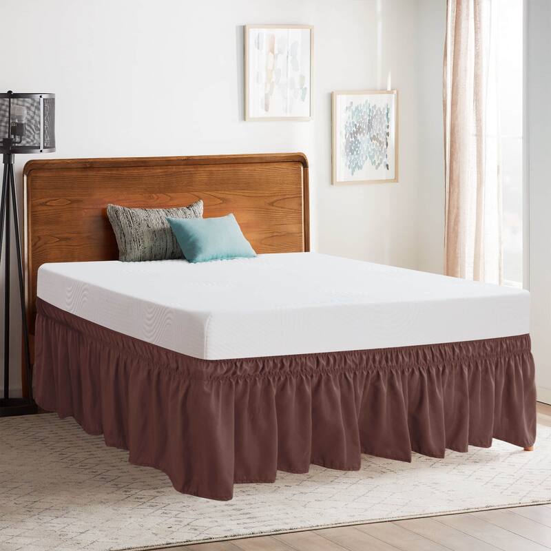 Subrtex Easy Fit 16-inch Drop Bed Skirts - Twin - Chocolate