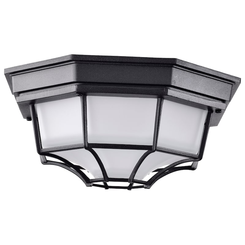 LED Spider Cage Fixture Black Finish with Frosted Glass