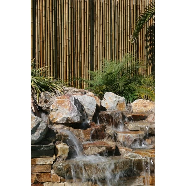 Bamboo Decorative Fence Panel Natural Black 6 ft H x 8 ft L