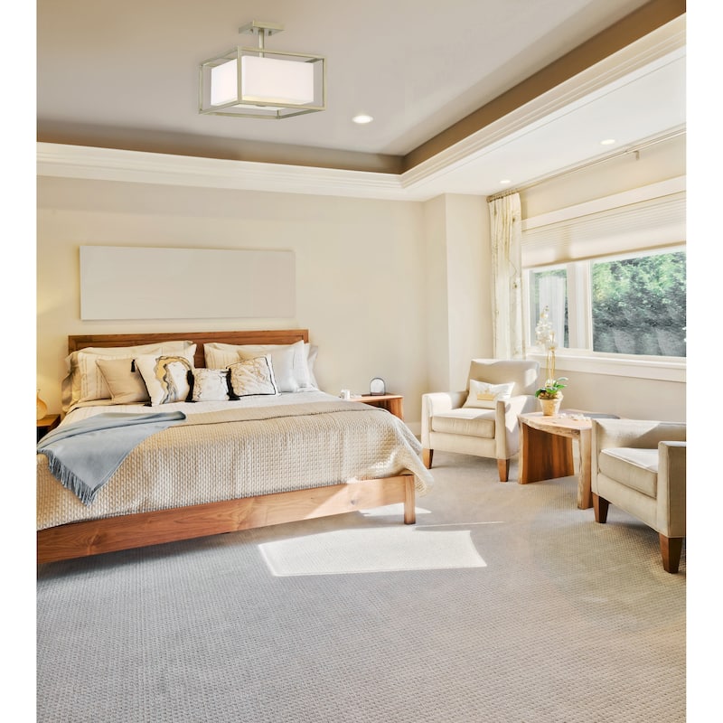 Chloie Collection - 2 Light - Semi-Flush - 13"W - 12.25"H - Sterling Gold Finish