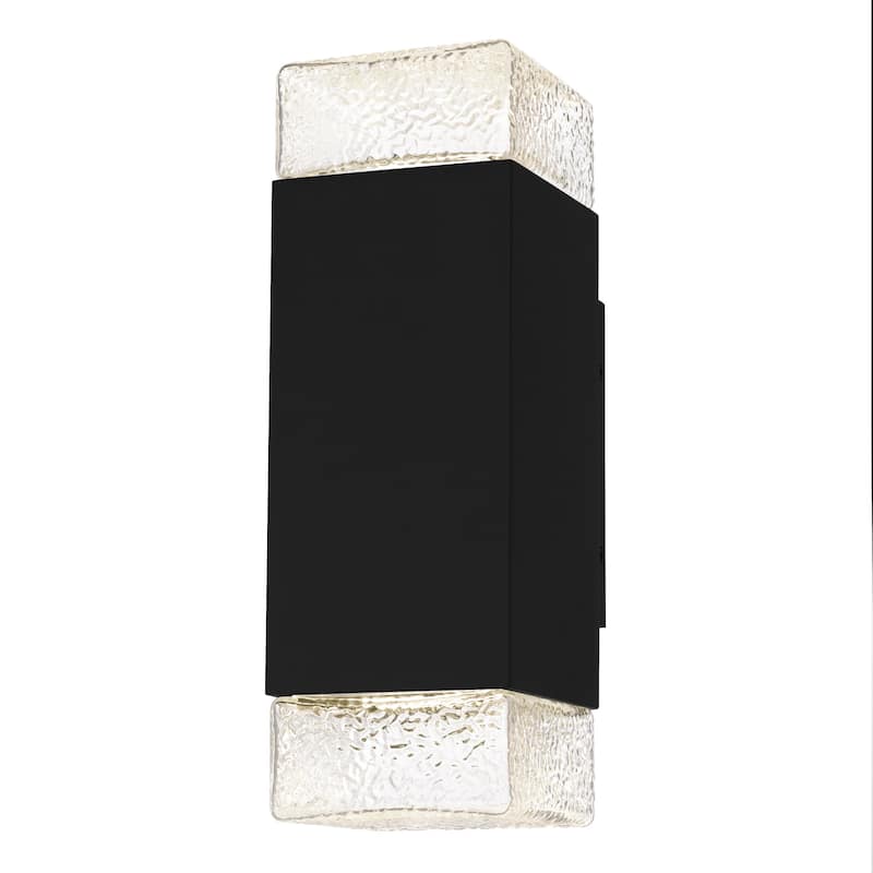 Saxton Integrated LED Matte Black Outdoor Wall Lantern