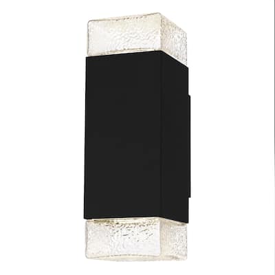 Saxton Integrated LED Matte Black Outdoor Wall Lantern