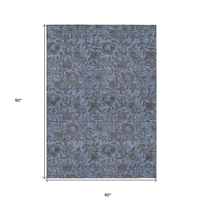HomeRoots Floral Transitional Rectangle Outdoor Rug
