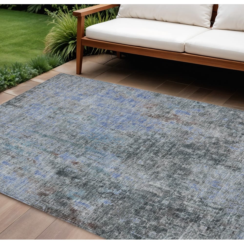HomeRoots Abstract Transitional Rectangle Outdoor Rug