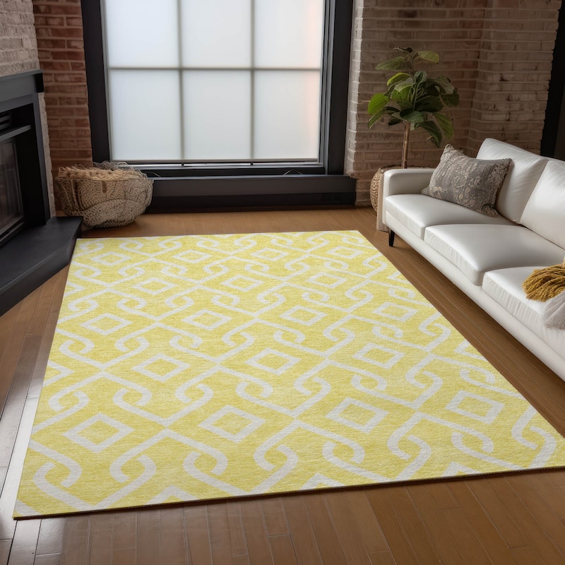 Machine Washable Indoor/ Outdoor Chantille Trellis Rug