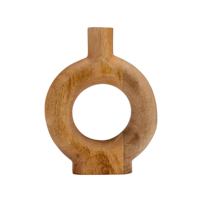 Wood Flower Vase Decorative Sculptural Tall Profile for Any Space