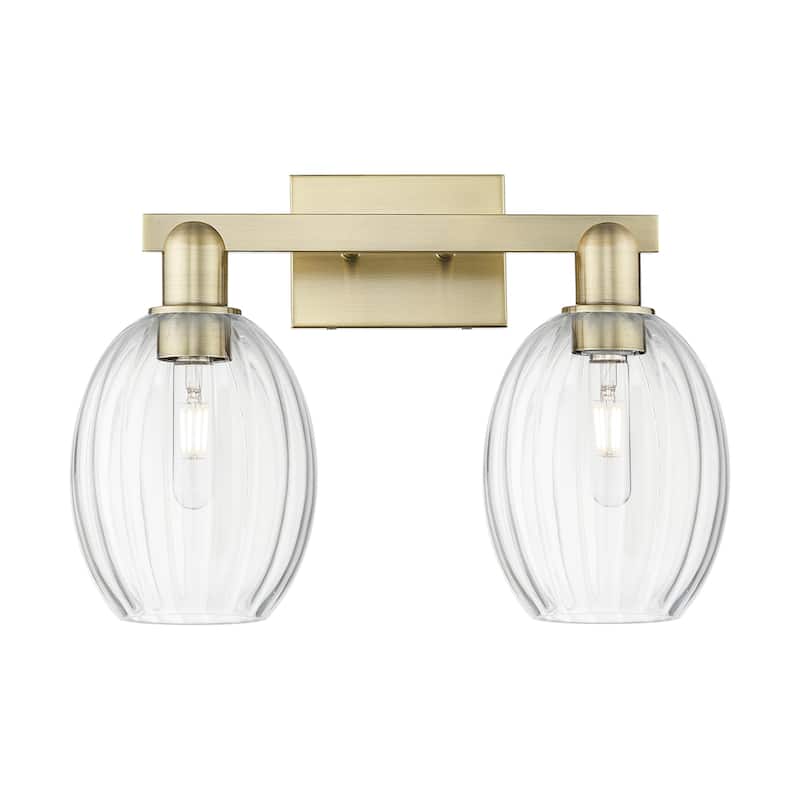 Innovations Lighting 716-2W-13-16 Preston Vanity Preston 2 Light 16" - Antique Brass / Clear