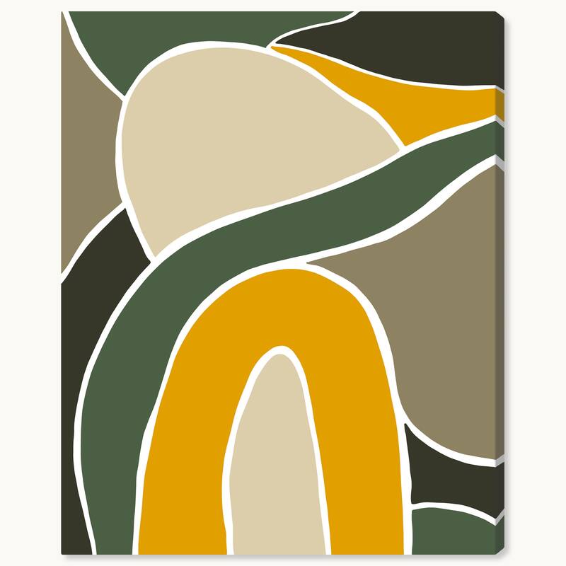 Wynwood Studio Canvas Abstract River Stream Abstract Yellow Modern & Contemporary Wall Art Canvas Print