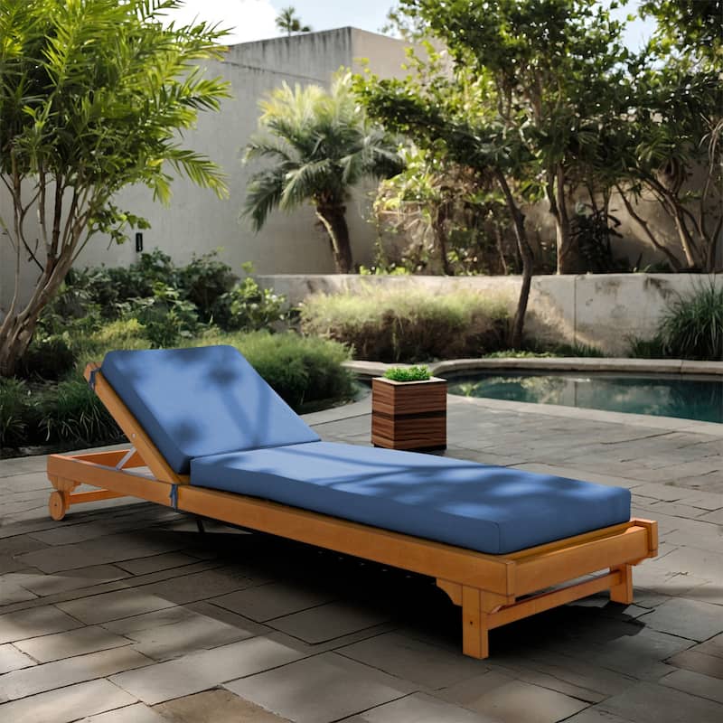 California Umbrella Outdoor Chaise Lounge Cushion, 24" x 78", 3.5" Thick, Memory Foam, Solstice Olefin Fabric