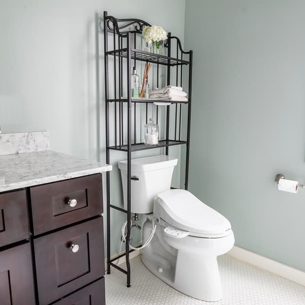 Home Basics 2 Shelf Bathroom Space Saver, Bronze