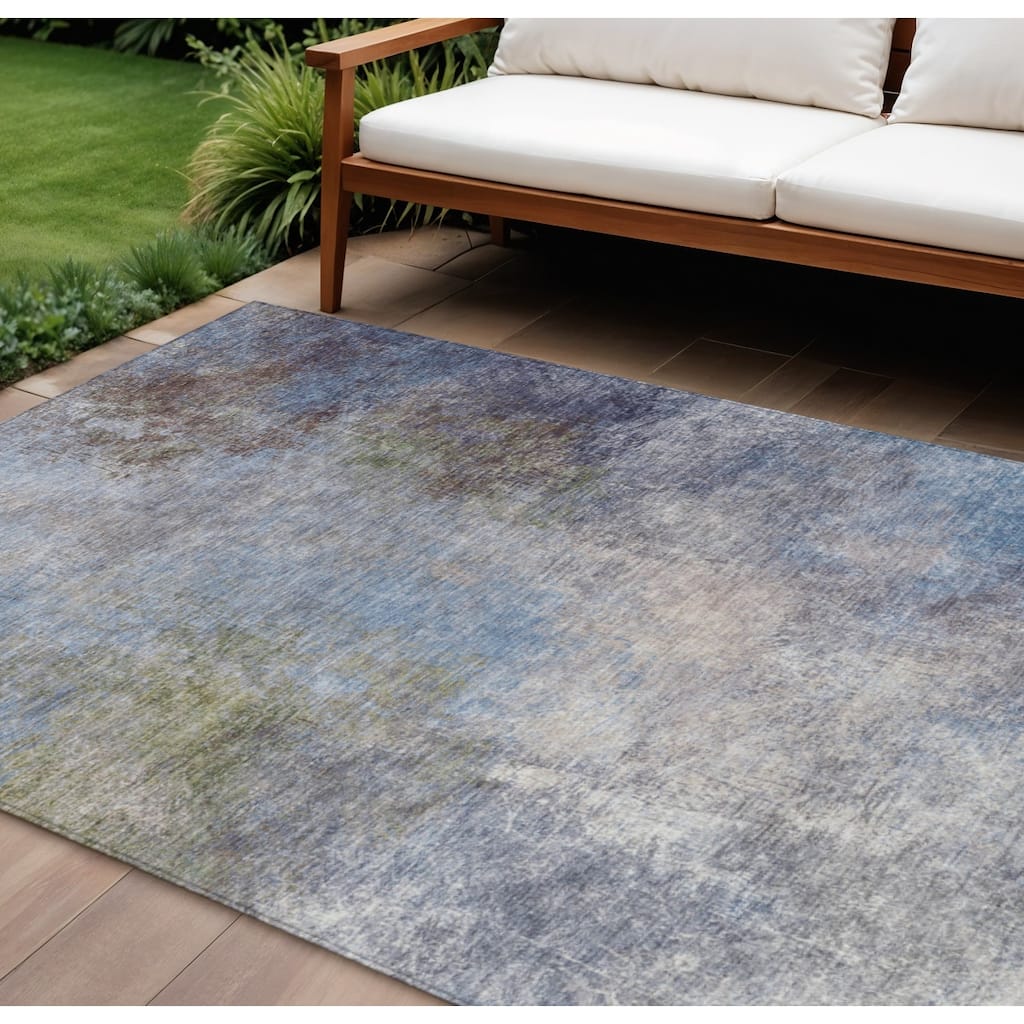 HomeRoots Abstract Transitional Rectangle Outdoor Rug