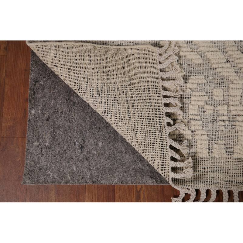 All-Over Moroccan Abstract Area Rug Hand-Knotted Wool Carpet - 8'0"x 10'3"
