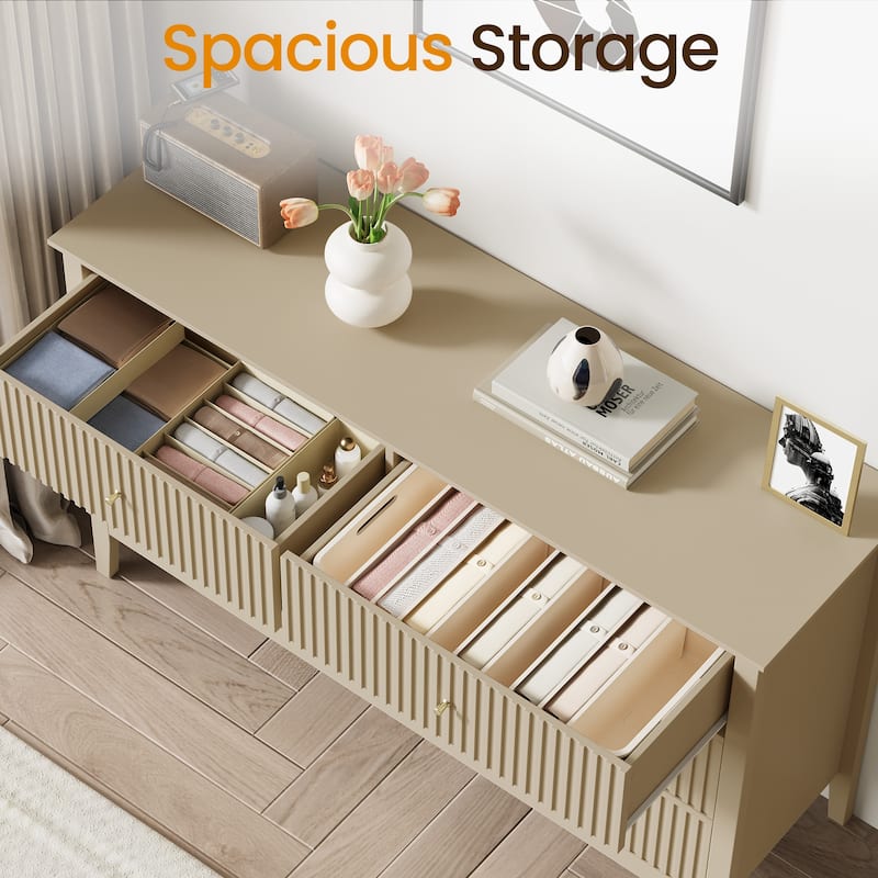 Fluted 6 Drawer Dresser