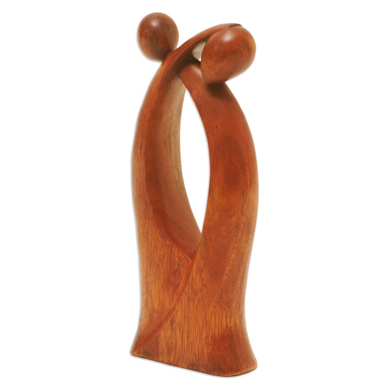 Novica Handmade Wedding Embrace Wood Sculpture