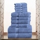 preview thumbnail 50 of 143, Superior Egyptian Cotton Pile Heavyweight 10-Piece Towel Set Denim Blue